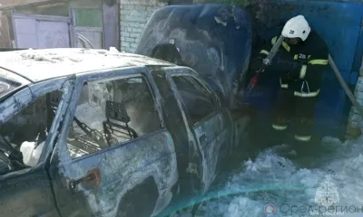 В Орловской области сгорел ВАЗ 2112