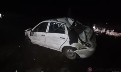 В Ливенском районе Lada вылетела в кювет и перевернулась