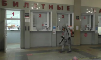 Железнодорожный вокзал Орла обработали дезинфицирующими средствами