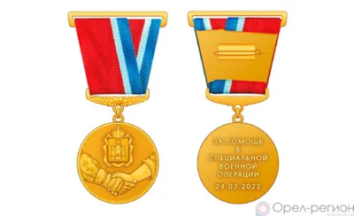 В Орловской области учредили медаль «За помощь в специальной военной операции»