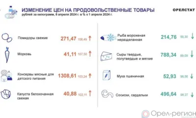 Динамика цен по данным Орёлстата