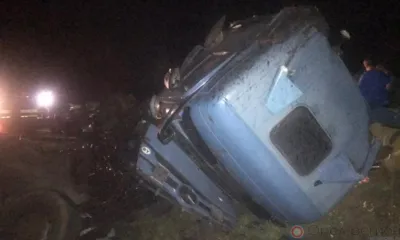 На трассе «Орёл - Тамбов» грузовик улетел в кювет и перевернулся