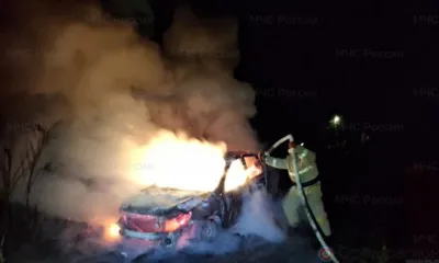 В Шаблыкино сгорела Lada Granta