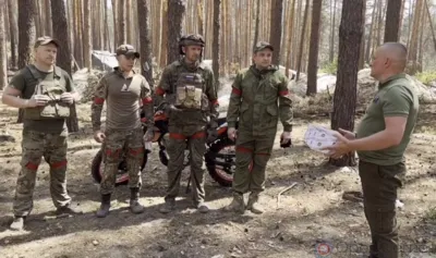 Орловский МО передал артиллеристам гуманитарный груз и мотоцикл