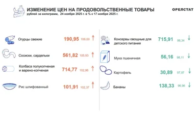 Динамика цен по данным Орёлстата