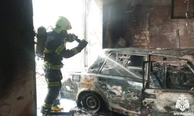 В Мценске пожарные предотвратили взрыв углекислотных баллонов в гаражном боксе