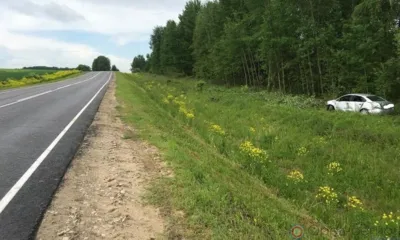 В Орловской области Volkswagen Рolo вылетел в кювет и врезался в дерево