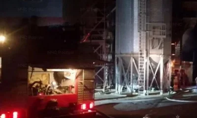 Ночью в Малоархангельском районе пожарные тушили зерносушилку