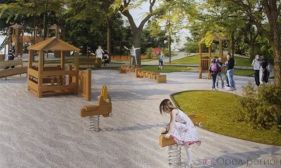 В Болхове продолжается реконструкция парка культуры и отдыха