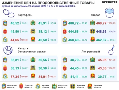 Фото 2. Динамика цен по данным Орёлстата