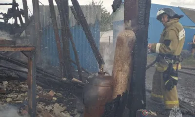В Хотынецком районе при пожаре в гараже взорвался газовый баллон