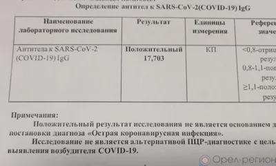 Имеющие достаточное количество антител к коронавирусу орловцы смогут получить QR-код