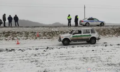 Под Орлом «Нива» вылетела в кювет и перевернулась