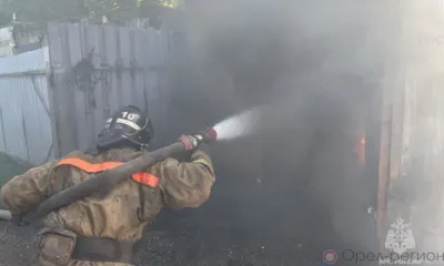 На Орловщине за сутки сгорели два гаража с автомобилями