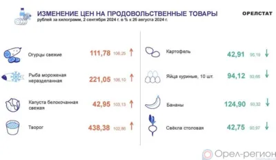 Динамика цен по данным Орёлстата