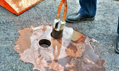 В Орле на Песковской новый асфальт проверят на водонасыщение и прочность