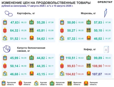 Фото 2. Динамика цен по данным Орёлстата