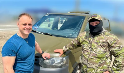 Фото 1. Из Орловской области в зону СВО доставлен автомобиль и большой гуманитарный груз