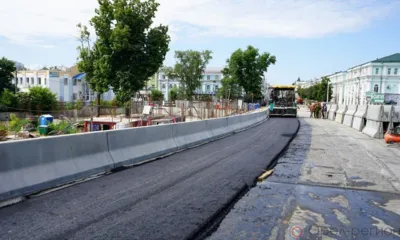 В Орле начали укладку нижнего слоя асфальта на Красном мосту