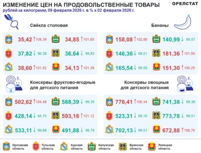 Фото 1. Динамика цен по данным Орёлстата
