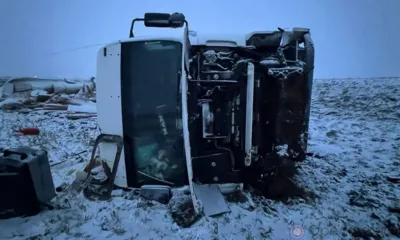 На трассе Орёл-Тамбов перевернулся большегруз