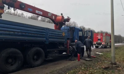 На трассе под Орлом на ходу загорелся КамАЗ