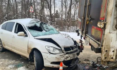 В Мценском районе Skoda протаранила Volvo с прицепом