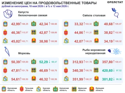 Фото 2. Динамика цен по данным Орёлстата