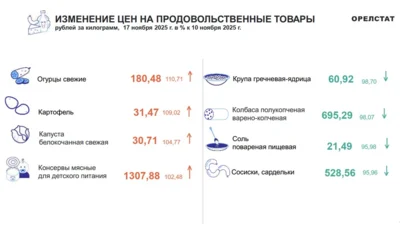 Динамика цен по данным Орёлстата