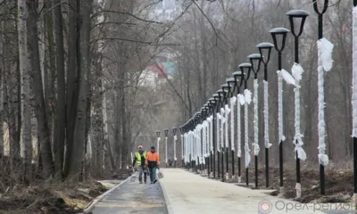 В Орле продолжается благоустройство парка Победы