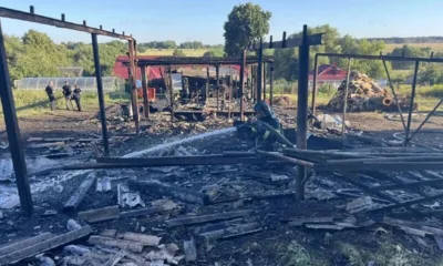 В Орловской области сгорела пилорама