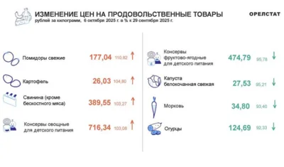 Динамика цен по данным Орёлстата