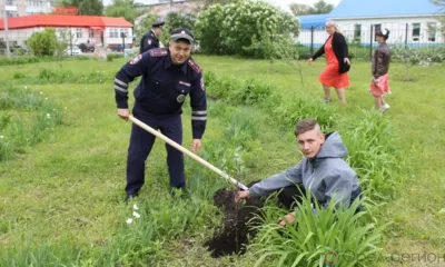 В Кромах выпускники в честь окончания школы высадили плодовые деревья