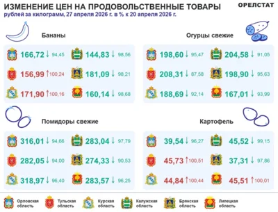 Фото 2. Динамика цен по данным Орёлстата
