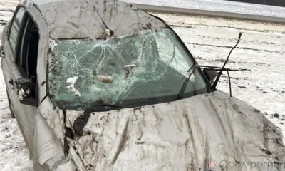 В Орловской области Lada Granta вылетела в кювет и перевернулась