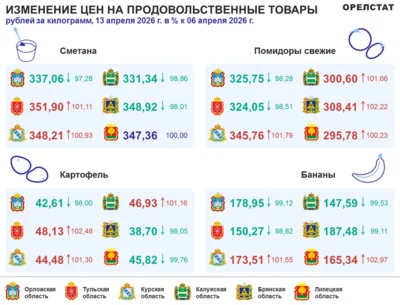 Фото 2. Динамика цен по данным Орёлстата