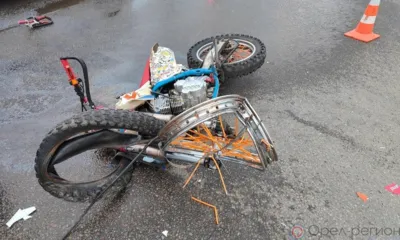 В Орле несовершеннолетний мотоциклист столкнулся с BMW