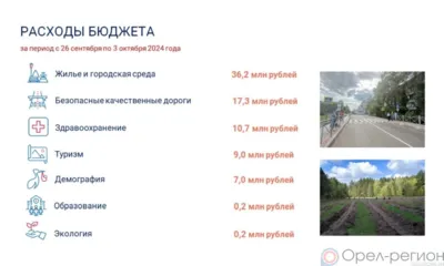 За неделю Орловская область направила на нацпроекты более 80 млн рублей