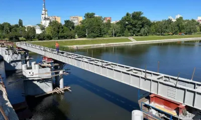 На Красном мосту в Орле возвели каркас пешеходной переправы