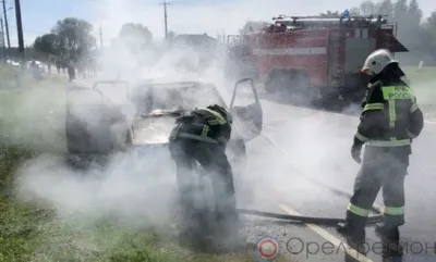 В Хотынецком районе сгорел автомобиль
