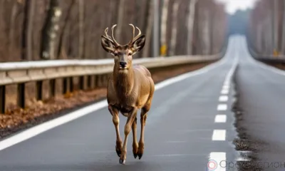 Орловских водителей попросили с пониманием отнестись к оленям на дорогах