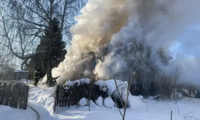 Фото 2. В Мценском районе пожарные спасли из огня рыжего кота