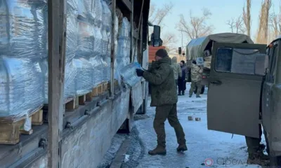 Орловским бойцам доставили 20 тонн питьевой воды и 200 печей