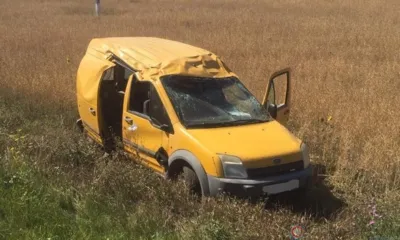 В Орловской области Ford вылетел в кювет и перевернулся