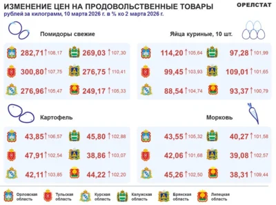 Фото 1. Динамика цен по данным Орёлстата
