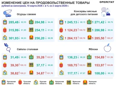 Фото 2. Динамика цен по данным Орёлстата