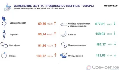 Динамика цен по данным Орёлстата