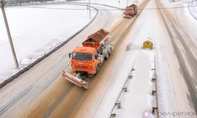 В Орле за ночь использовали 335 тонн средств для борьбы с гололёдом