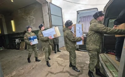 Фото 2. Очередной гуманитарный груз отправлен из Орла в зону проведения СВО