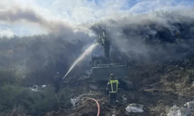 В Мценске горел мусорный полигон
